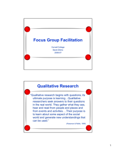 Focus Group Facilitation Qualitative Research