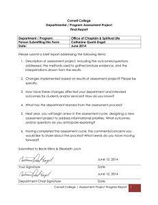 Cornell College Departmental / Program Assessment Project Final Report Department / Program: