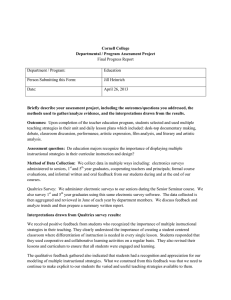 Cornell College Departmental / Program Assessment Project Final Progress Report