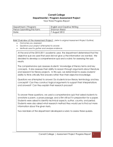 Cornell College Departmental / Program Assessment Project