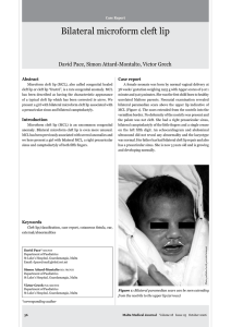 Bilateral microform cleft lip David Pace, Simon Attard-Montalto, Victor Grech Abstract Case report