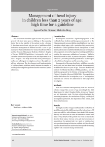 Management of head injury high time for a guideline