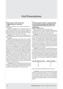 A1 A2 Plastic surgery of the mitral valve Prosthesis-patient match or mismatch effect