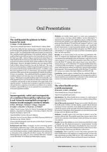 Oral Presentations O-001 The 1918 Spanish flu epidemic in Malta: lessons for 2006