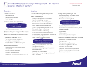 Best Practices in Change Management – 2014 Edition  Overview Structure