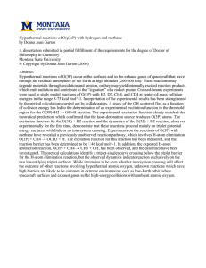 Hyperthermal reactions of O(p3sP) with hydrogen and methane