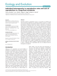 Individual heterogeneity in reproductive rates and cost of Thierry Chambert