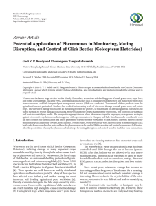 Review Article Potential Application of Pheromones in Monitoring, Mating