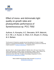 Effect of mono- and dichromatic light quality on growth rates and