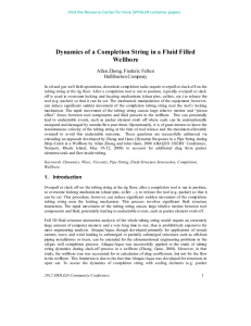 Dynamics of a Completion String in a Fluid Filled Wellbore Halliburton Company