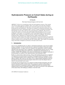 Hydrodynamic Pressure on Culvert Gates during an Earthquake Ali Rasekh