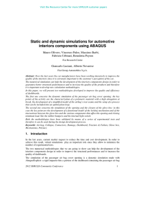 Static and dynamic simulations for automotive interiors components using ABAQUS