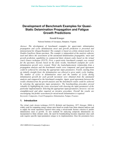 Development of Benchmark Examples for Quasi- Static Delamination Propagation and Fatigue