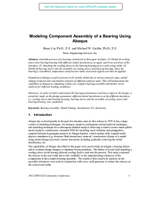 Modeling Component Assembly of a Bearing Using Abaqus