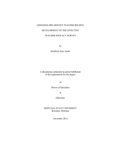 ASSESSING PRE-SERVICE TEACHER BELIEFS: DEVELOPMENT OF THE EFFECTIVE TEACHER EFFICACY SURVEY