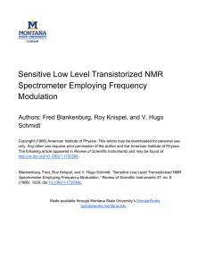 Sensitive Low Level Transistorized NMR Spectrometer Employing Frequency Modulation