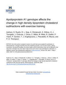 Apolipoprotein A1 genotype affects the change in high density lipoprotein cholesterol