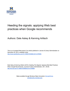 Heeding the signals: applying Web best practices when Google recommends Authors