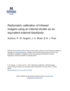 Radiometric calibration of infrared imagers using an internal shutter as an