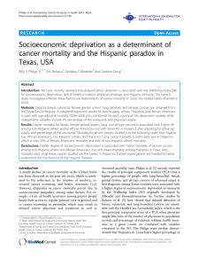 Socioeconomic deprivation as a determinant of Texas, USA