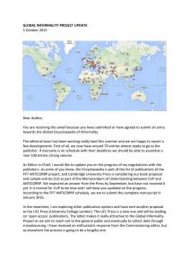 GLOBAL INFORMALITY PROJECT UPDATE 5 October 2015  Dear Author,