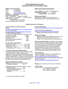 Eastern Michigan University Institutional Rate and Information Sheet