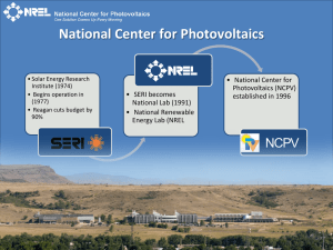 National Center for Photovoltaics