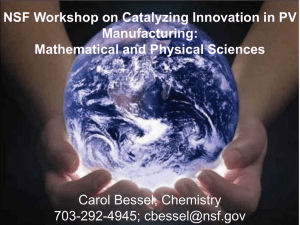 NSF Workshop on Catalyzing Innovation in PV Manufacturing: Mathematical and Physical Sciences