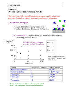 Protein-Surface Interactions ( Part II)