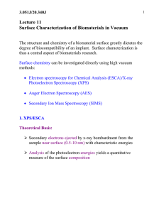 Lecture 11 Surface Characterization of Biomaterials in Vacuum
