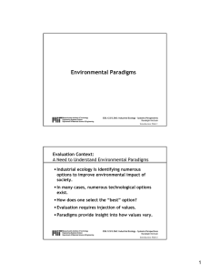 Environmental Paradigms