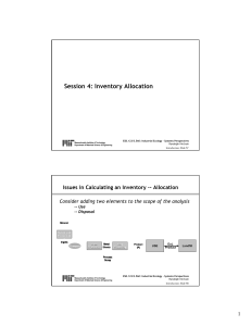 Session 4: Inventory Allocation Issues in Calculating an Inventory -- Allocation