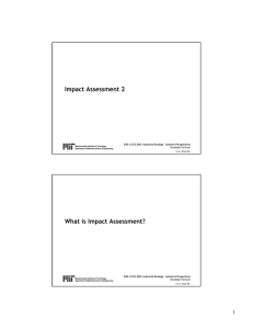 Impact Assessment 2 What is Impact Assessment?