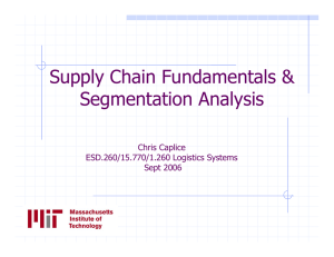 Supply Chain Fundamentals &amp; Segmentation Analysis Chris Caplice ESD.260/15.770/1.260 Logistics Systems
