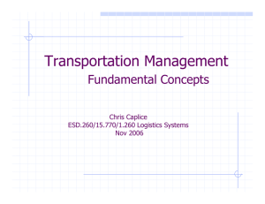 Transportation Management Fundamental Concepts Chris Caplice ESD.260/15.770/1.260 Logistics Systems