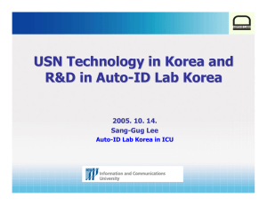 USN Technology in Korea and R&amp;D in Auto - ID Lab Korea