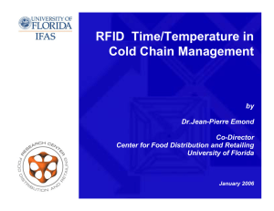 RFID  Time/Temperature in Cold Chain Management by Dr.Jean-Pierre Emond