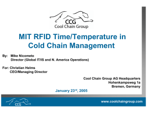 MIT RFID Time/Temperature in Cold Chain Management