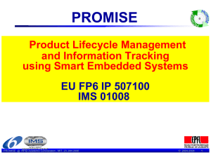 PROMISE Product Lifecycle Management and Information Tracking using Smart Embedded Systems