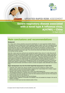 Severe respiratory disease associated with a novel type A influenza virus,