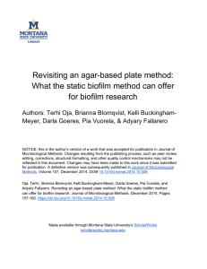 Revisiting an agar-based plate method: for bioﬁlm research