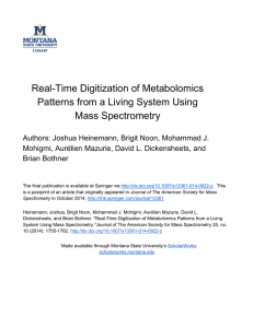 Real-Time Digitization of Metabolomics Patterns from a Living System Using Mass Spectrometry