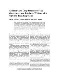 Evaluation of Crop Insurance Yield Guarantees and Producer Welfare with Upward-Trending Yields