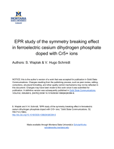 EPR study of the symmetry breaking effect doped with Cr5+ ions