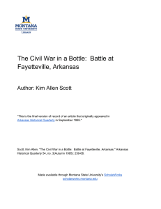 The Civil War in a Bottle:  Battle at Fayetteville, Arkansas