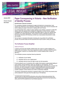 Paper Conveyancing in Victoria – New Verification of Identity Process