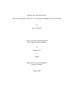 EPISTOLARY ARCHAEOLOGY: PIECING TOGETHER “THE SELF” IN VICTORIAN-AMERICAN LOVE LETTERS by