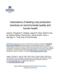 Implications of leading crop production practices on environmental quality and human health