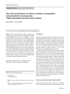 The food environment, its effects on dietary consumption, ORIGINAL PAPER Anna Herforth
