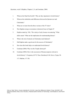 Questions, week 5 (Hopkins, Chapters 2, 8, and Goodman, 2004) 1.